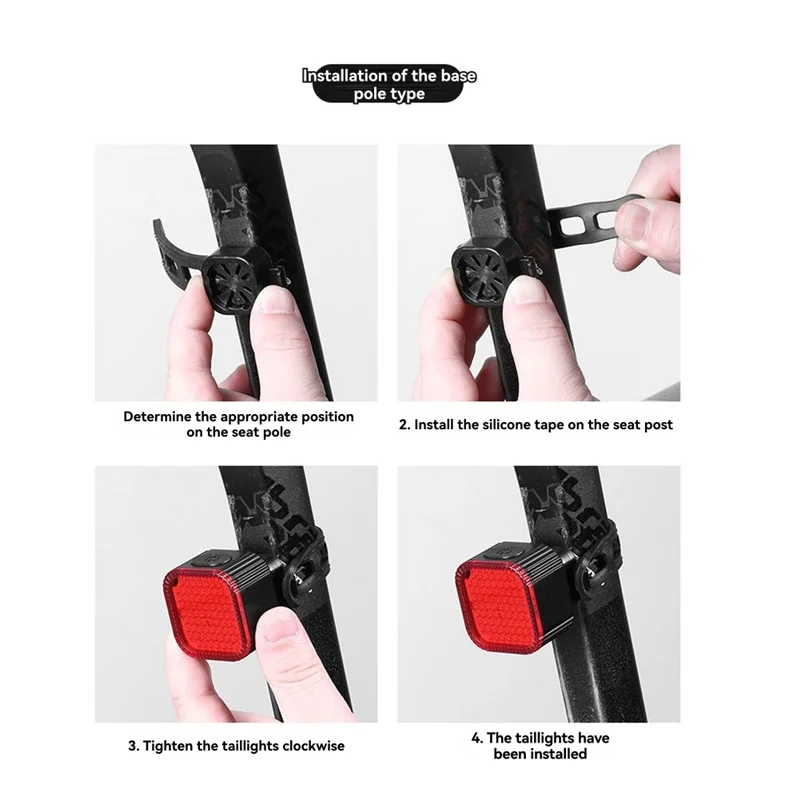 ABLB-Bike Taillight MTB Road Bicycle Rear Light IPX6 Waterproof Type-C Charging Tail Light Cycling Accessory