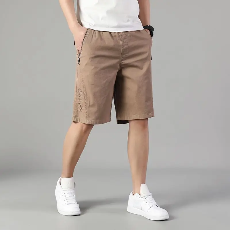 Fashion 2026 Summer Cotton Shorts Wear Thin Casual Middle-aged Zipper Pocket Men's Large Size 5XL Korean Short Pants Gym Shorts