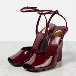 2025 Summer New Slope High Heel Sandals Fish Mouth Thick Bottom High Heel Shoes Fashion Party Sexy Women's Large Sandals