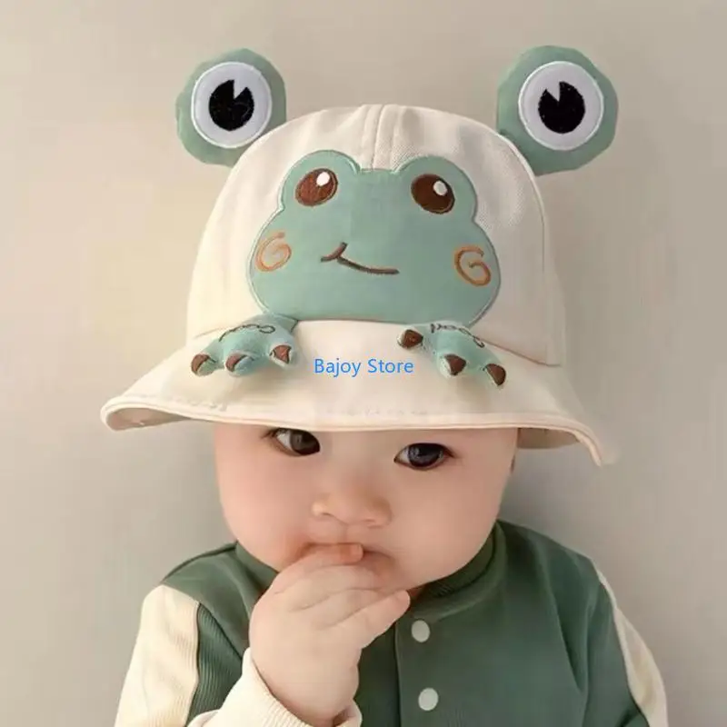 

63HE Cartoon Baby Bucket Hat Unisex Boy Girls Sun Protections Caps Spring Summer