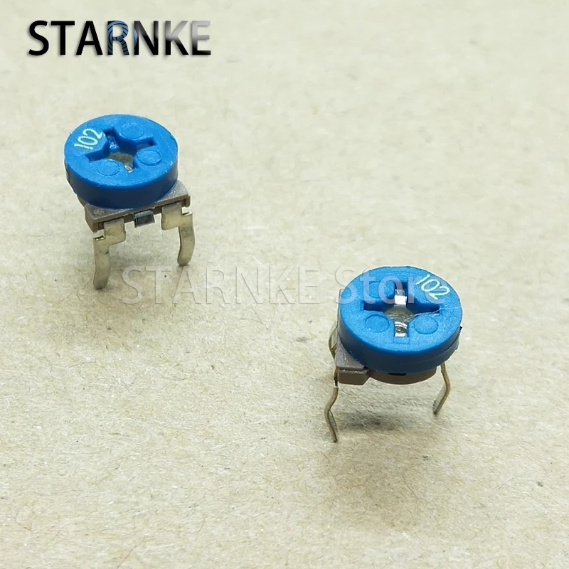 20PCS 6MM Horizontal Adjustable Resistance 1K Fine Adjustment Potentiometer Adjustable Potentiometer 102