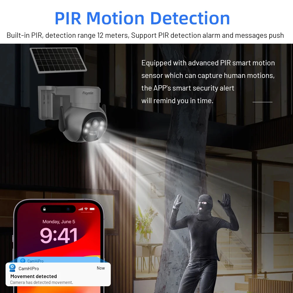 HD 3MP 4MP WIFI 4G ซิมการ์ดแผงพลังงานแสงอาทิตย์แบตเตอรี่กล้อง Mini PTZ การตรวจจับ PIR สี Night Wireless Security กล้อง