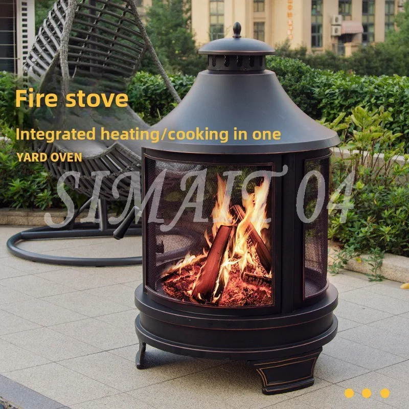 

Outdoor Garden Retro Barbecue, Yard Wood Stove, Campfire, Heating, Grill Grill, Grill, Firewood, American Retro