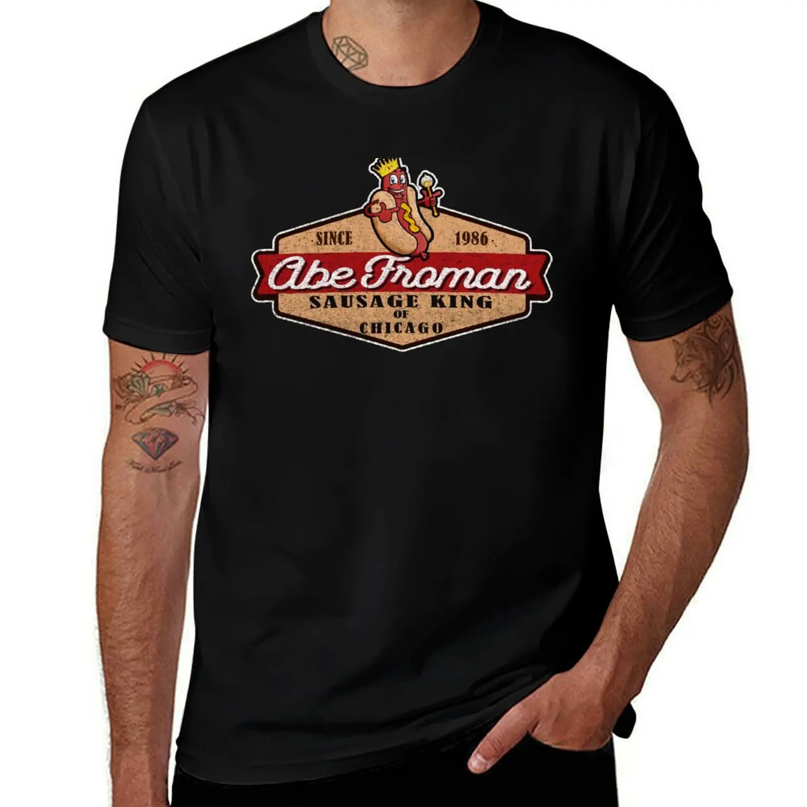 Abe Froman Sausage King of Chicago Retro Seal T-Shirt Independence Day Short Sleeve T-Shirt