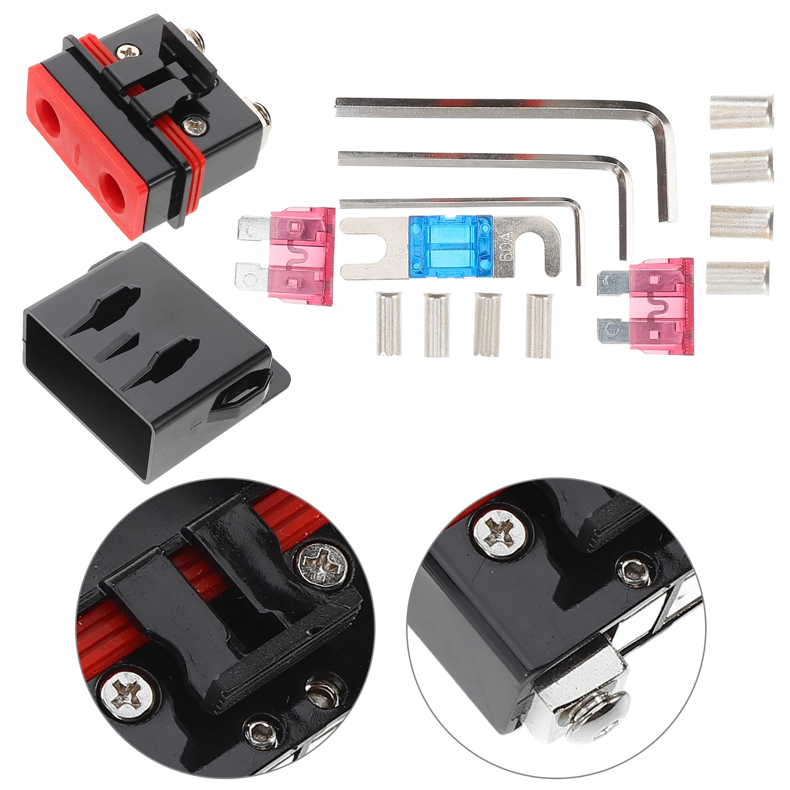 

Car Audio Power Wire Fuse Holder Waterproof Amplifier Bass Socket Set Auto Audio Amp Fuse Block Distribution Car Horn