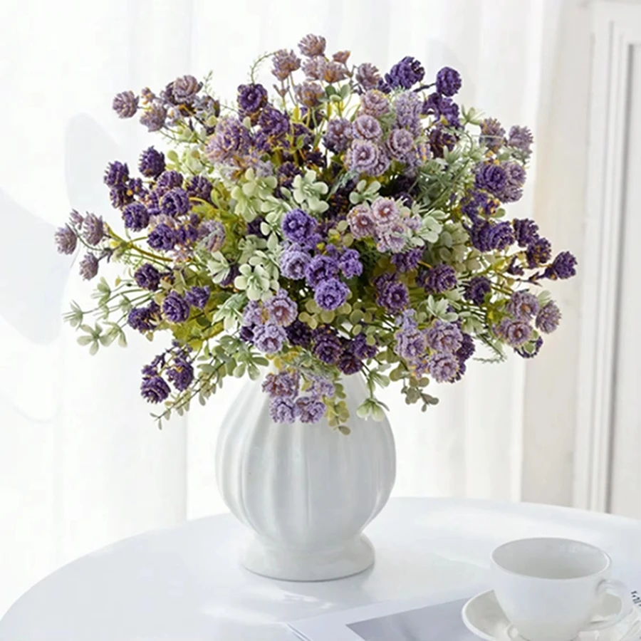 

Silk Artificial Flowers Wedding Home Room Decor Nuptial Reception Room Yard Wreath Bridal Bouquets Vase Decorative Prop Diy Gift