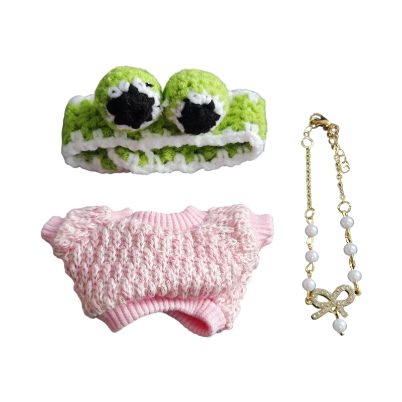 

For 17cm Labubus Mini Doll Clothes Outfit Hat Clothes Shoes Labubu II Doll Accessories Cultivate Sitting Party Game Toys