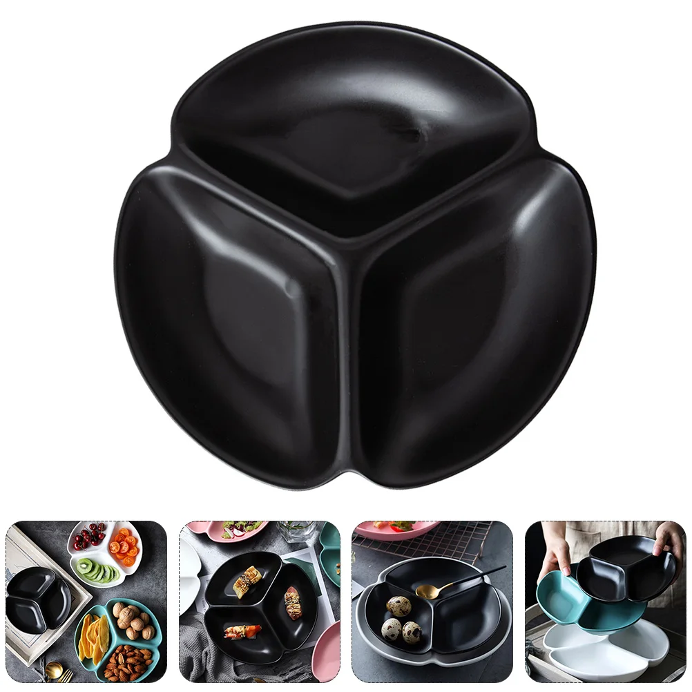 

1 шт., керамическая разделенная тарелка премиум-класса, многофункциональный поднос для фруктовых закусок, гладкая поверхность, высокотемпературная стрельба