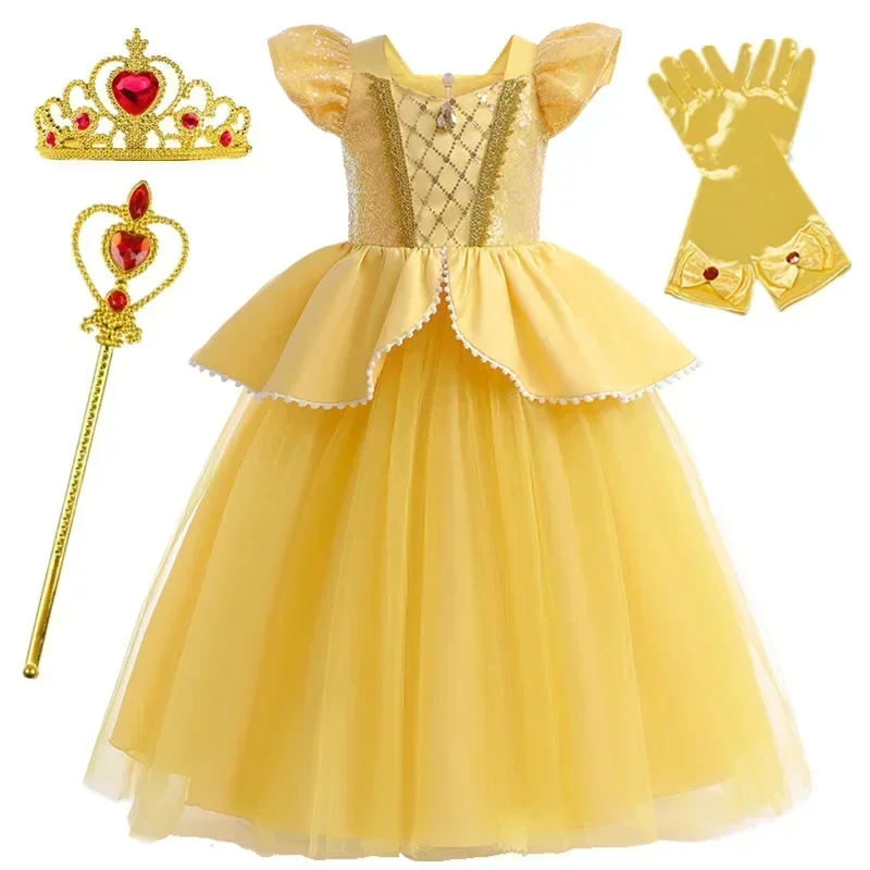 Rapunzel Princess Dress for Girls Birthday Party Tangled Magic Hair Princess Cosplay Dress Carnival Halloween Fantasy Costume