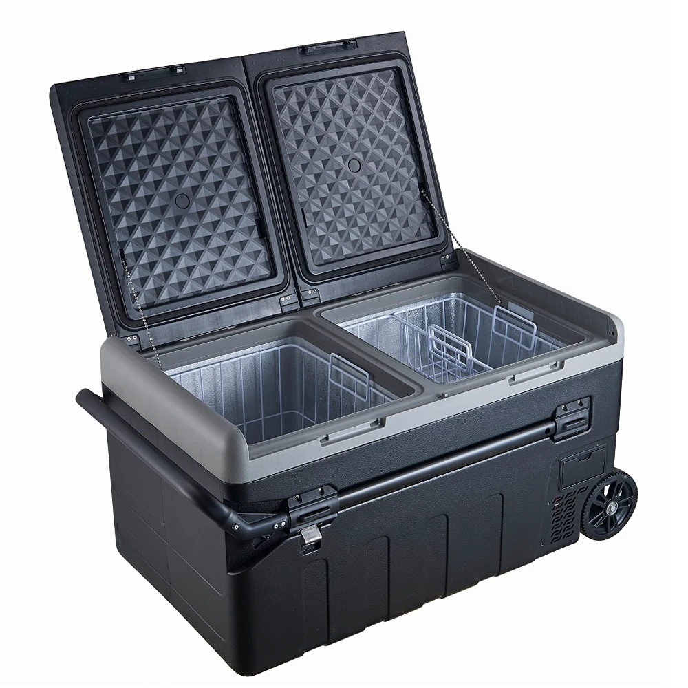 في الهواء الطلق 75L رائجة البيع التخصيص صندوق تبريد ضاغط الثلاجة 12 فولت التخييم في الهواء الطلق ثلاجة السيارة