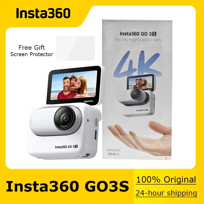 Original Insta360 GO 3S Action Camera Standard Bundle - 64GB (Arctic White/Midnight Black)