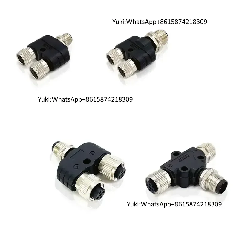 FACTORY DIRECT M12 T-Splitter 3-Way A-Coded 4 5 Pin Screw Terminal Connector IP67 Waterproof for PUR PVC Sensor Power System