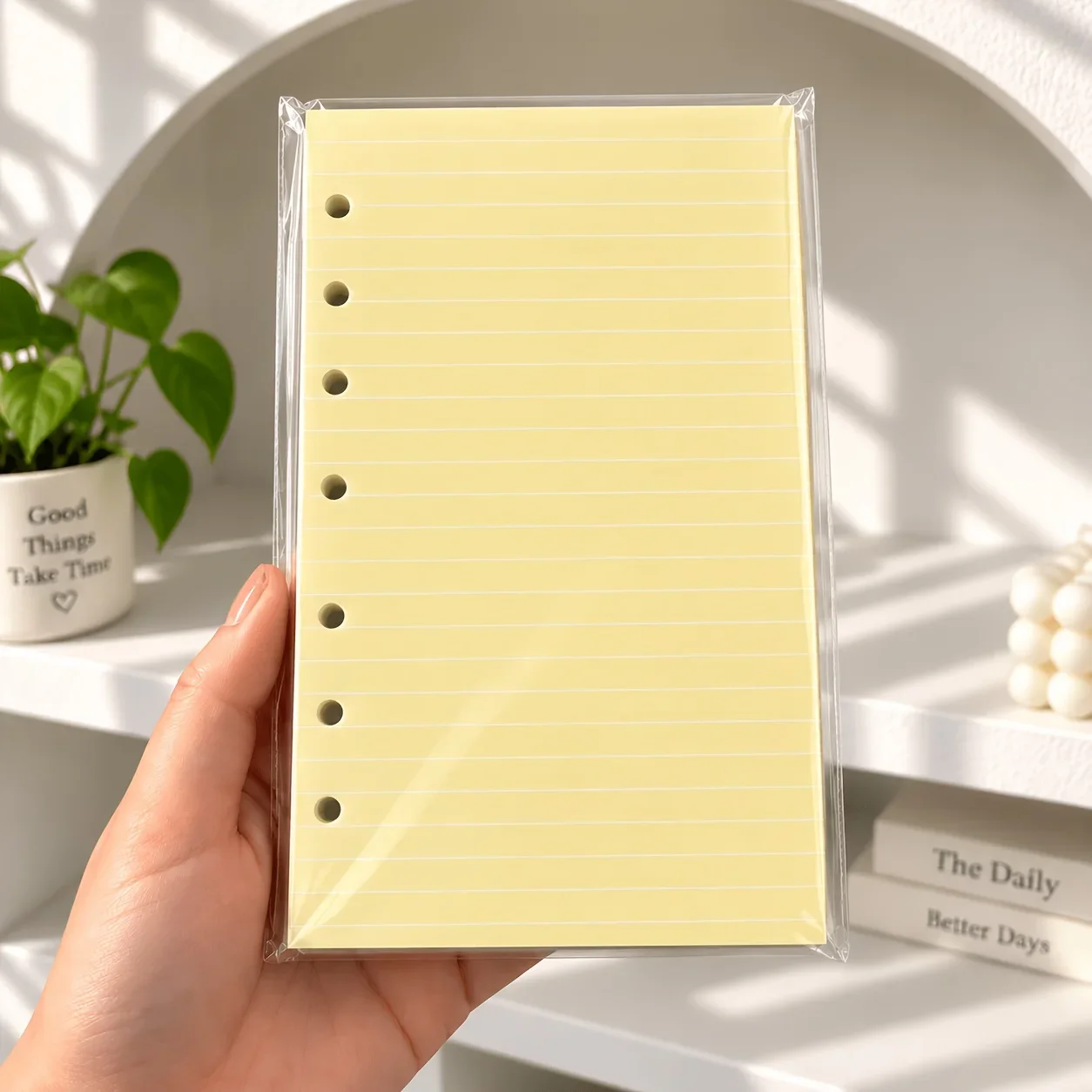 A6 Loose Leaf Notebook Refill Papers, 40 Sheets Colourful 6 Hole Punch Paper, 6 Holes DIY Index Diary Journal Insert Pages