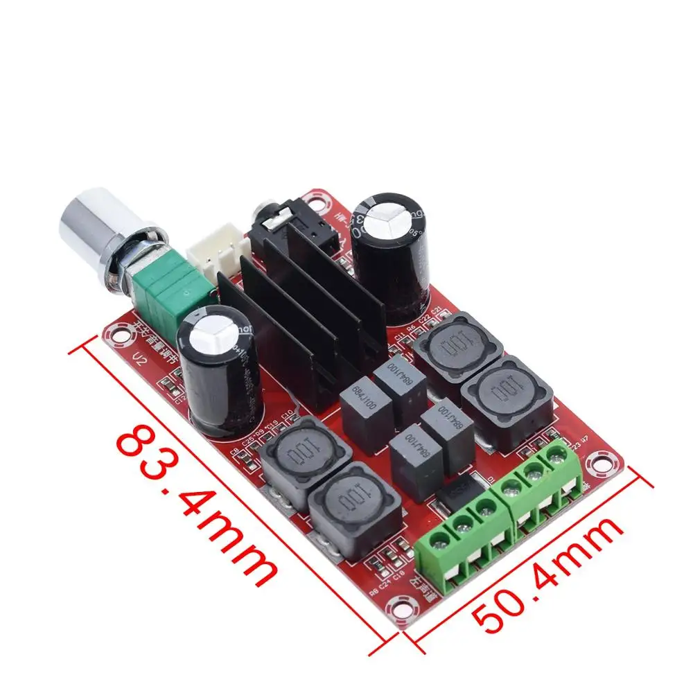 TZT 2*50W TPA3116D2 high-power digital amplifier board TPA3116 two channel amplifier board 12-24V