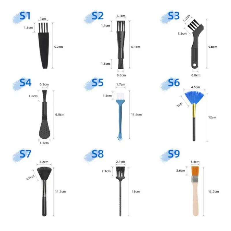 RYRA 10pcs Laptop Keyboard Cleaning Kit Professional Computer Headset Dust Brushes Cleaner Portable Anti-static Keyboard Brush