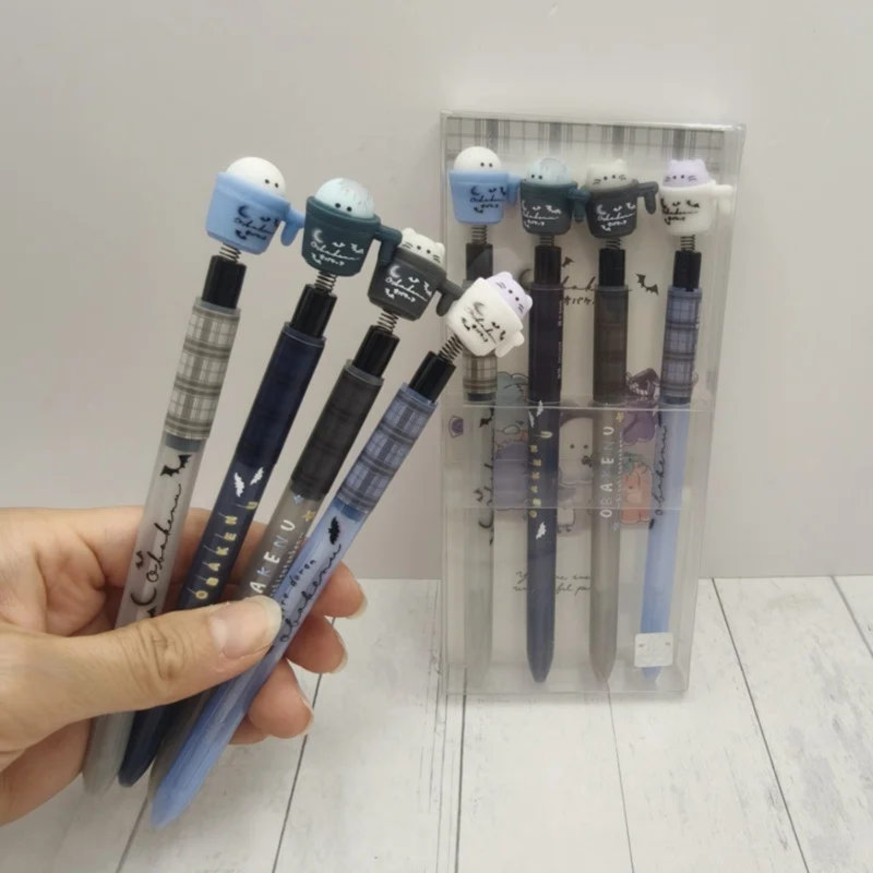 Cartoon Gel Pen Set 0.5mm Refills Black Ink Swinging Doll Shaped Top Ballpoint Pens Creative Stationery Office Writing Supplies