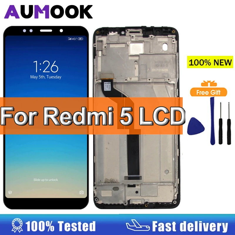 LCD สําหรับ Xiaomi Redmi 5 จอแสดงผล LCD หน้าจอสัมผัสสําหรับ Redmi 5 Plus LCD Digitizer เปลี่ยนกรอบซ่อม MEG7 MDG1 LCD