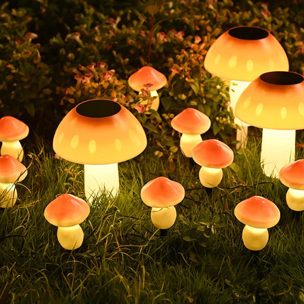 Solar Mushroom Small Night Lamp Outdoor Courtyard Garden Balcony Layout New Lawn Waterproof Landscape Ornamental Festoon Lamp