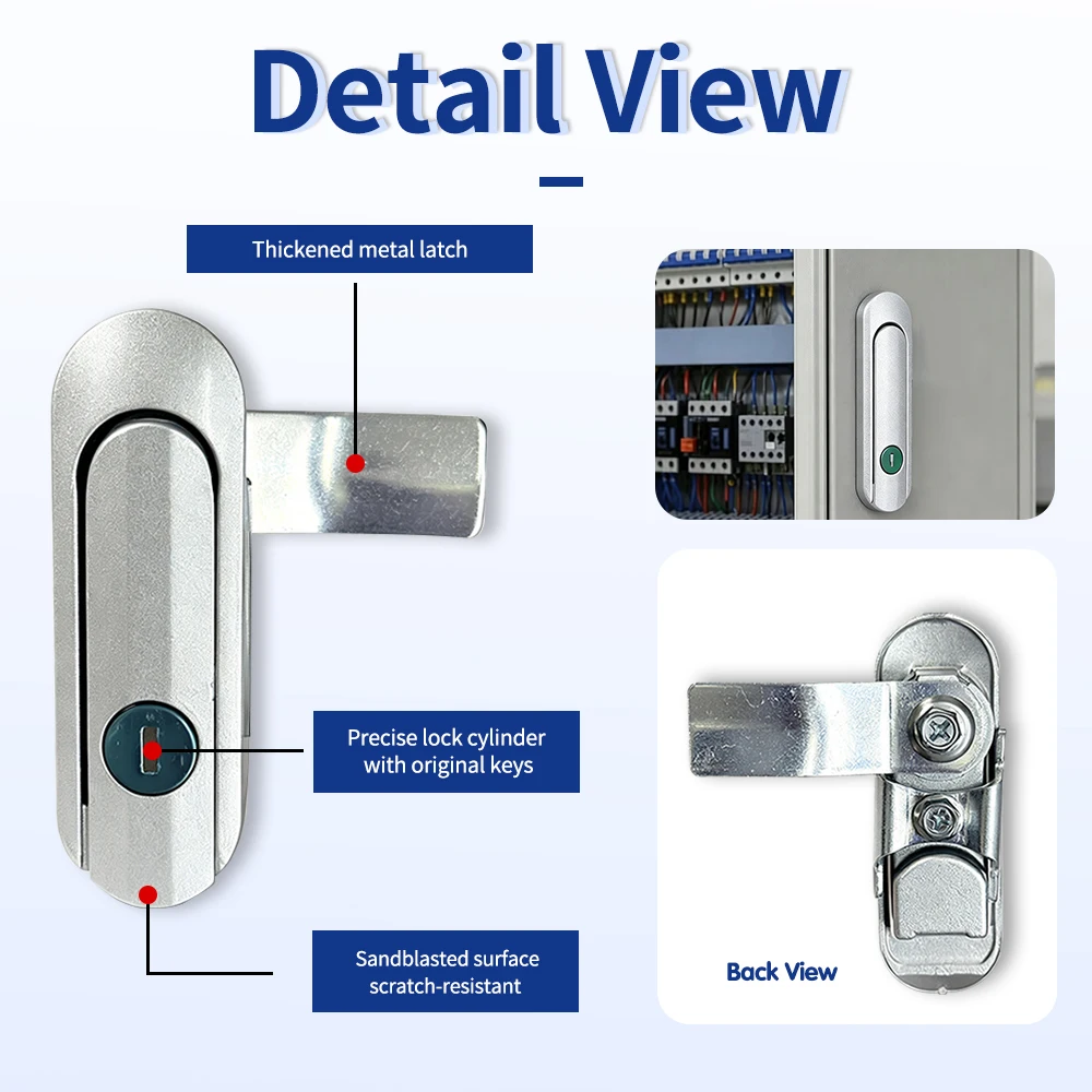 AB403 Universal Stainless Steel Flush Lock for Power Cabinets, Electrical Enclosures & Distribution Boxes