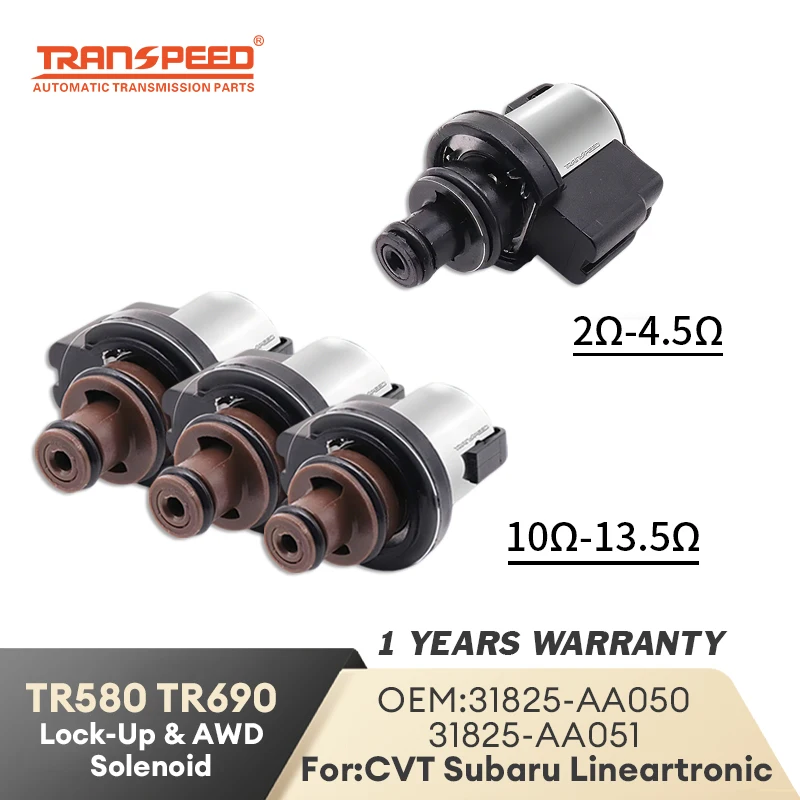 TRANSPEED 4 Packs TR690 TR580 Torque Converter Lock-Up Solenoid Valve AWD Pressure Control Solenoid CVT Transmission For Subaru