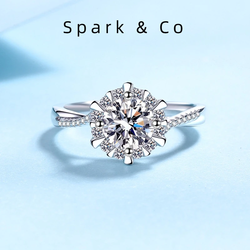 

Fine Jewelry PT950 Platinum Wedding Engagement Rings Diamond VVS1 DColor 1CT Moissanite Original Certified Best Luxury for Women