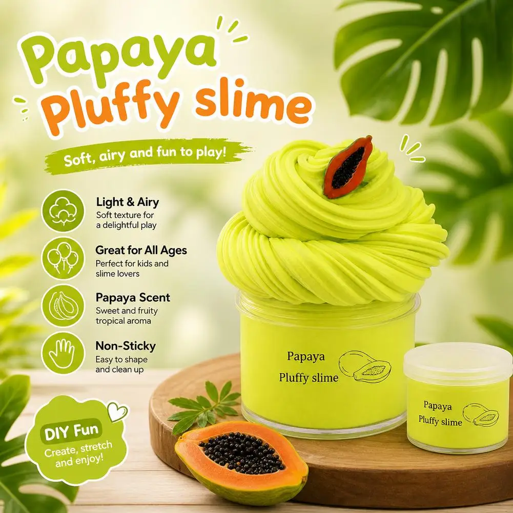 60ml Crystal Mud Slime Colorful DIY Stress Relief Toy Fruit Watermelon Lemon Cherry Coconut Colored Mud Clay