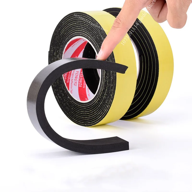 

Black EVA Rubber Sponge Door Window Seal Strip Adhesive Single Sided Foam Anti-collision Seal Gasket Anti-Collision Soundproof