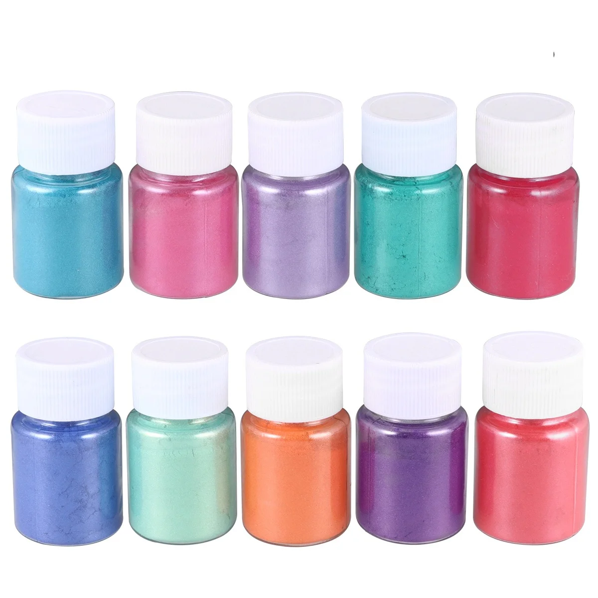 

10Pcs Assorted Color Mica Powder Pearl Pigment Grade Safe for Soap Bath Nail Art Handmade Ornament DIY Decoration