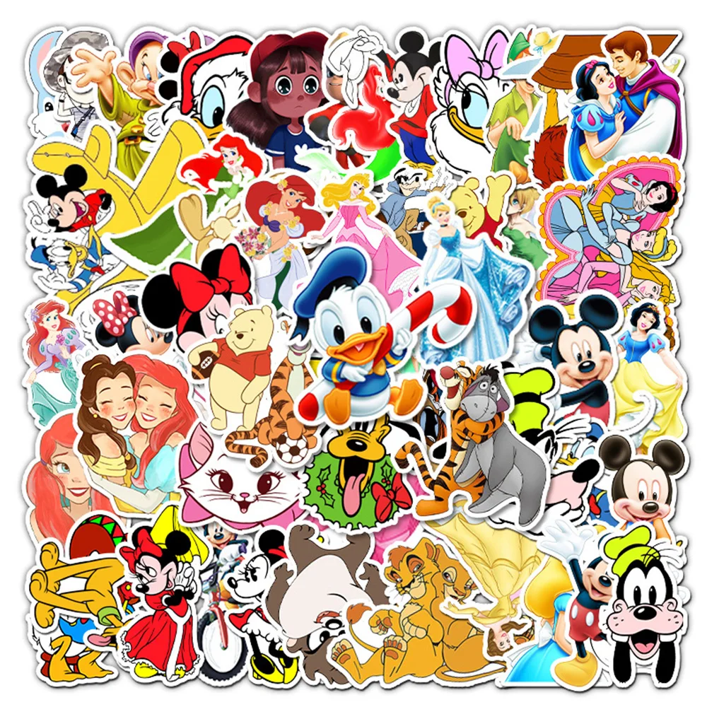 10/30/56pcs Cute Disney Princess Mickey Mouse The Lion King Cartoon Stickers Aesthetic Decal Laptop Mixed Anime Sticker Kids Toy