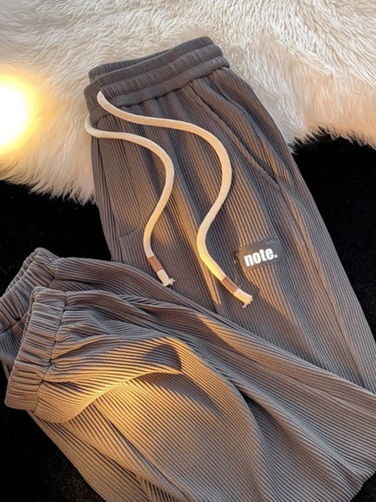 

Мужские вельветовые брюки свободного кроя, повседневные, спортивные, не мнущиеся, с эластичным поясом, зауженные к низу, универсальные повседневные брюки