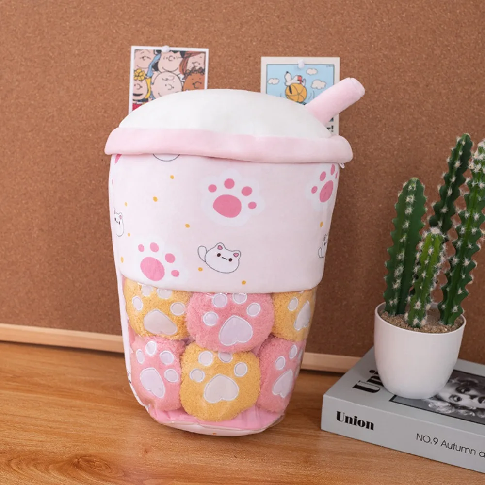 

Simulation Milk Tea Cup Plush Toy Red Date Milkshake Soft Boba Milk Tea Stuffed Toys Cute 40cm Cat's Claw Milkshake Pillow