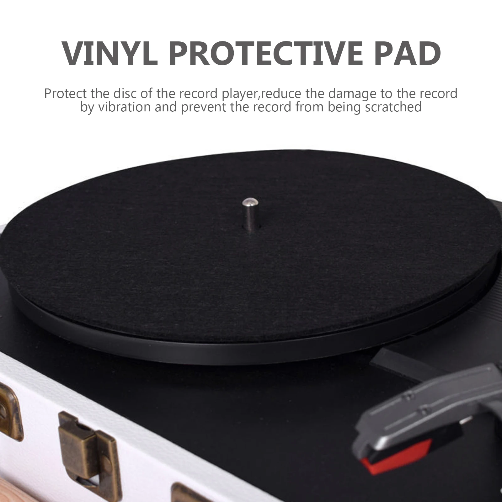 2pcs Vinyl Record Protective Mat 20cm Diameter 3mm Thick Anti Slip Turntable Mat Reduce Vibration Scratch Proof Home Use