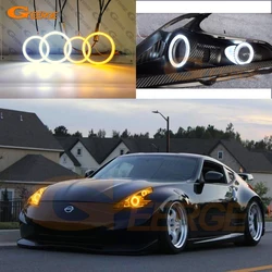 For Nissan 370z 370 Z Z34 Fairlady Ultra Bright Refit Switchback Day Light Front Turn Signal Smd Led Angel Eyes Halo Rings Kit