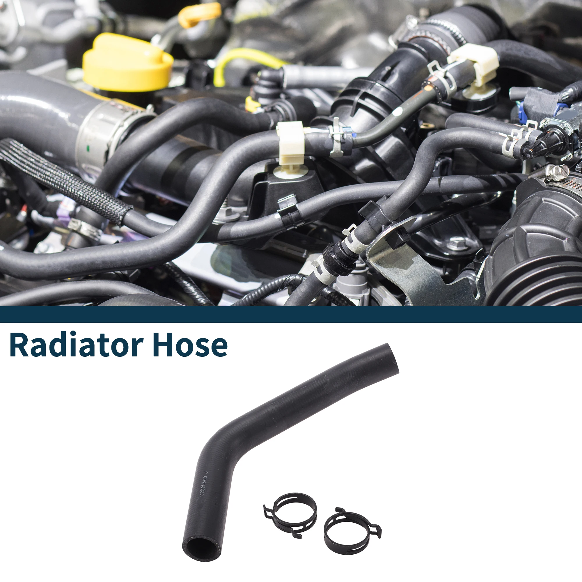 Motoforti خرطوم المبرد سخان خرطوم رقم C2D25608 لجاكوار XF 2013-15 أنبوب تبريد سائل مطاطي أسود 1 قطعة #1