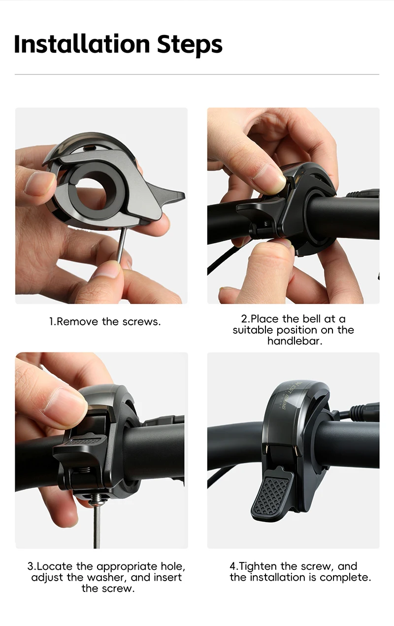 WEST BIKING Unsichtbare Fahrradklingel Niedliche Walform Klarer Klang Ästhetische Mini-Fahrradglocke Fahrradhorn MTB Rennrad Zubehör – Detail 9