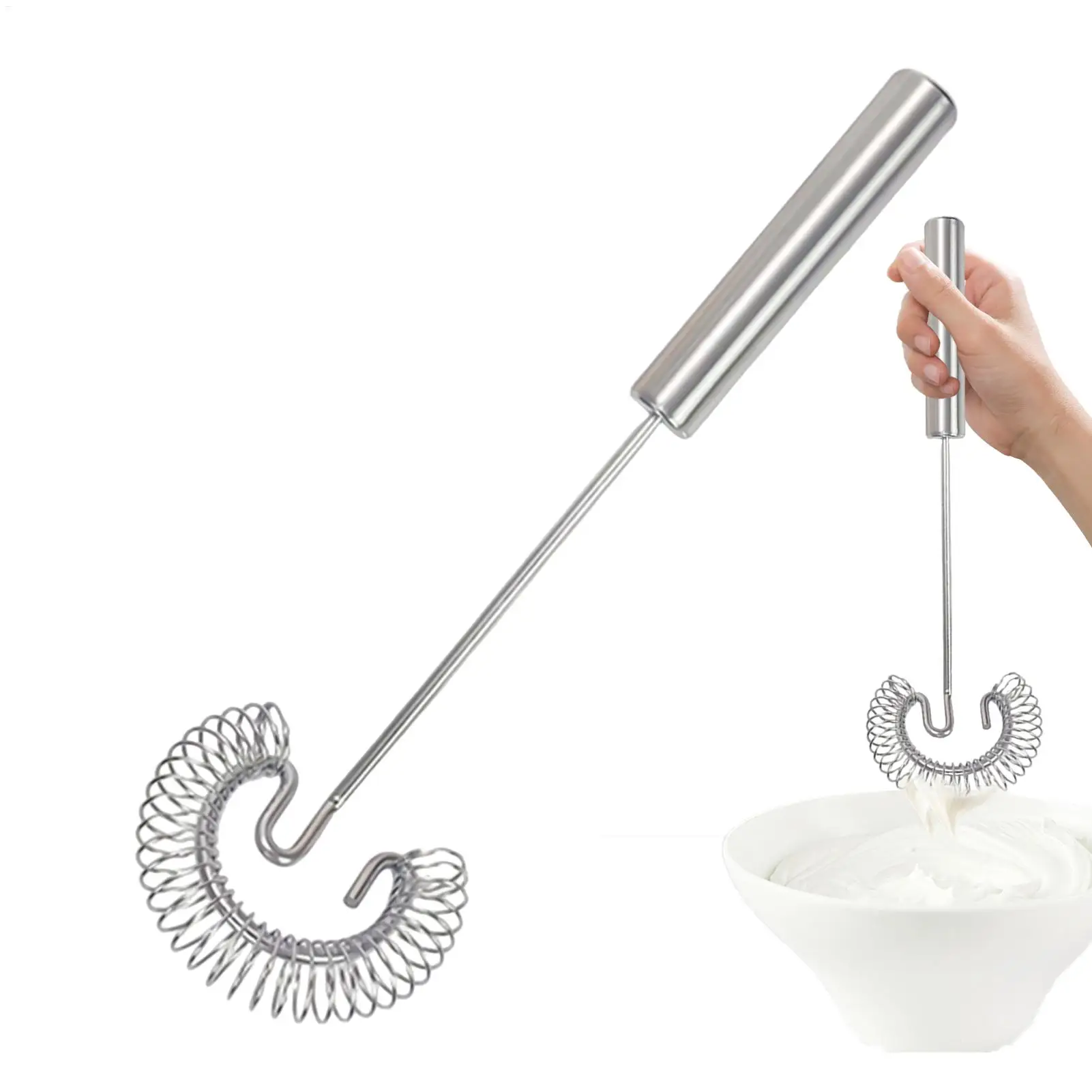 Handheld Small Whisk Versatile Kitchen Mixer Tool for Blending, Whipping&Beating, Stainless Steel Mini Wire Whisk for Eggs Sauce