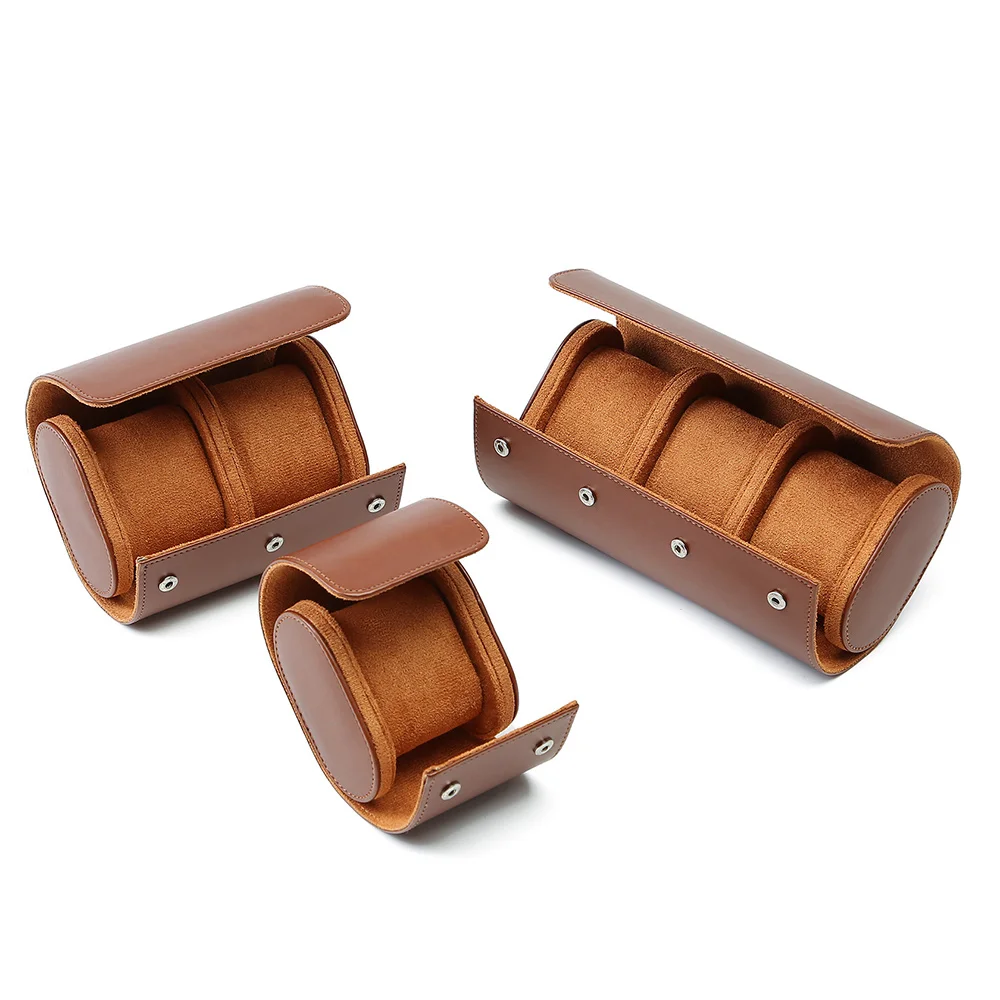 

1/2/3-Slot Watch Roll Travel Case Portable Vintage Leather Watch Display Case Storage Box Watch Organizers Men Christmas Gift