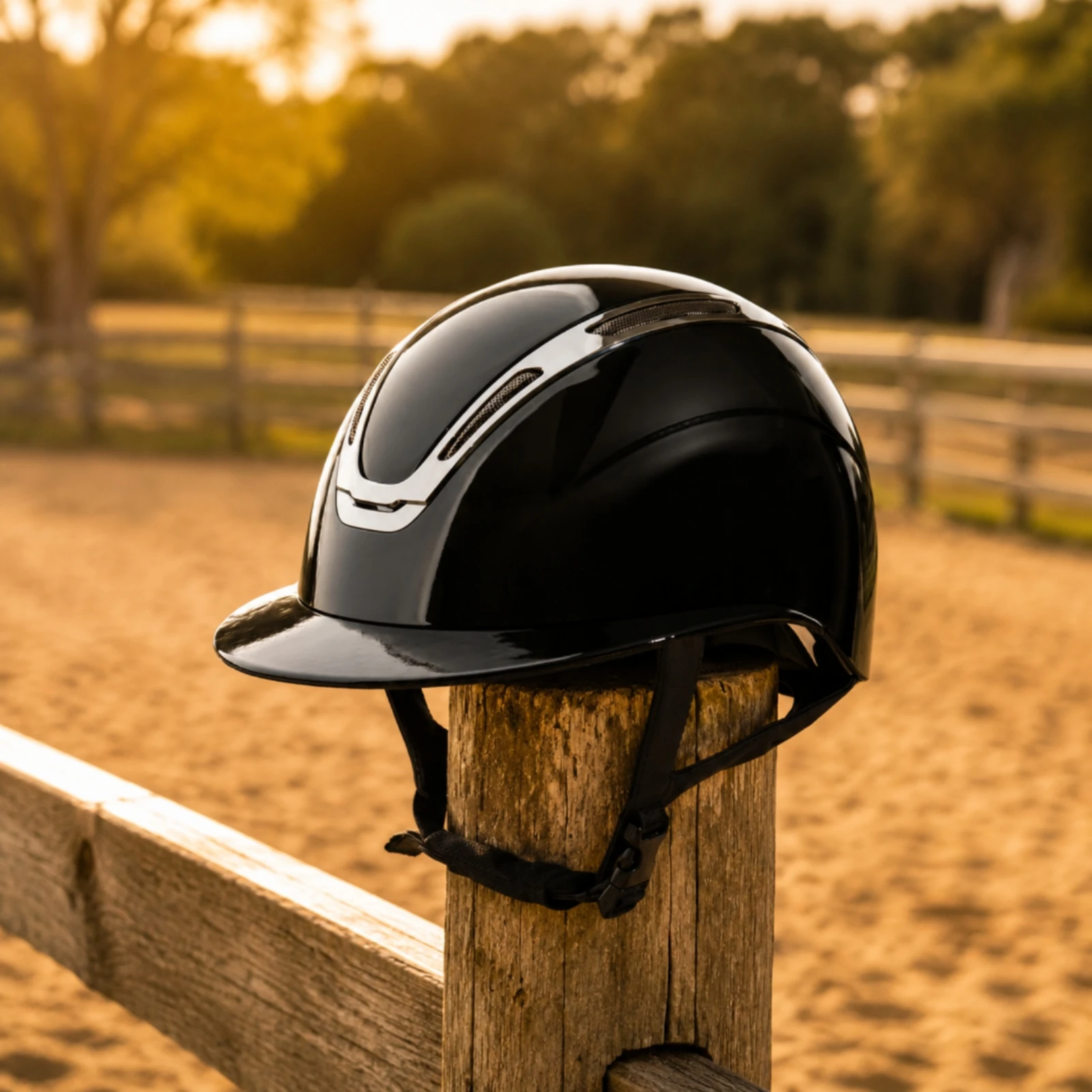 Equestrian Helmet with Visor Gender-Neutral Riding Helmet with Visor Safety Glossy for Equestrians