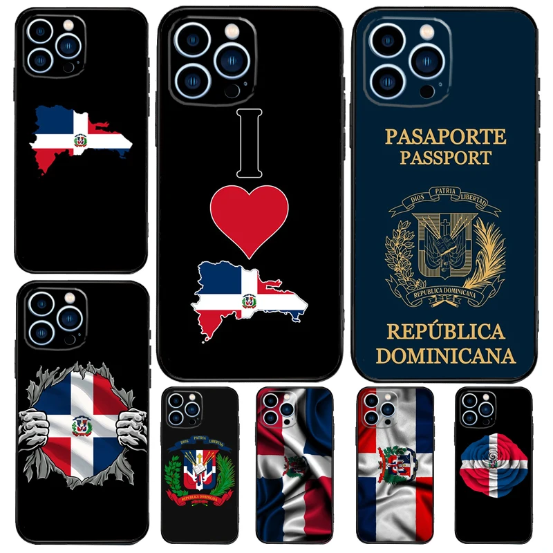 Etui z flagą Republiki Dominikańskiej do iPhone'a 15 16 14 13 12 11 Pro Max Plus X XR XS Max 12 13 Mini Soft Bumper Cover