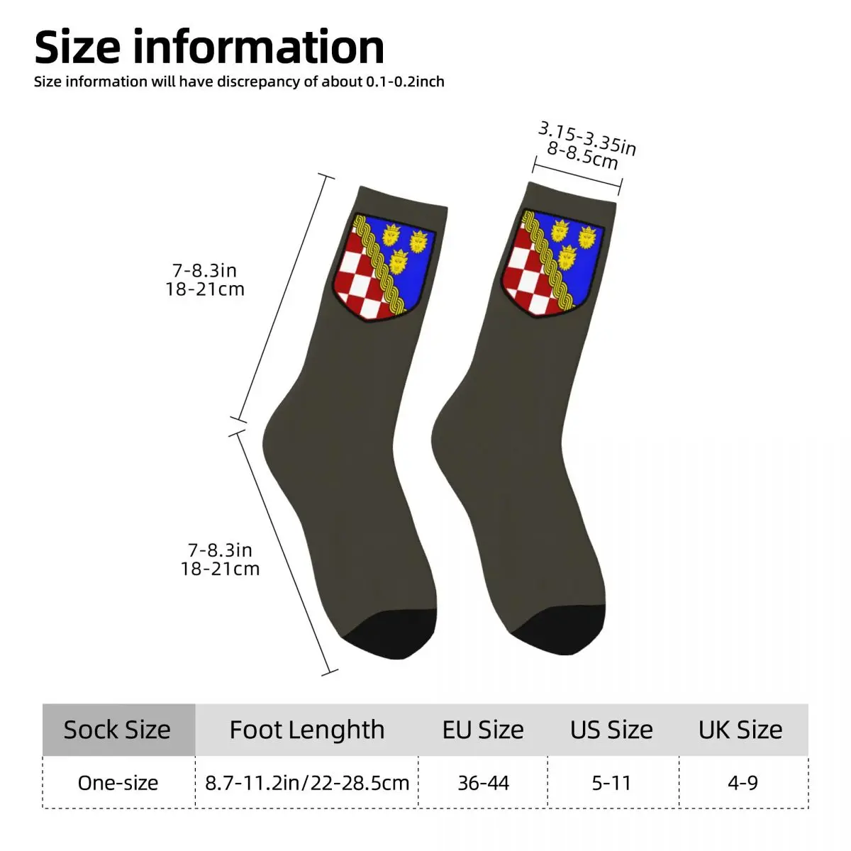 Croatian Crest But You Want To Dalmatia Hrvatska Grb Dalmacija Kawaii Socks Sports Cartoon Pattern Socks