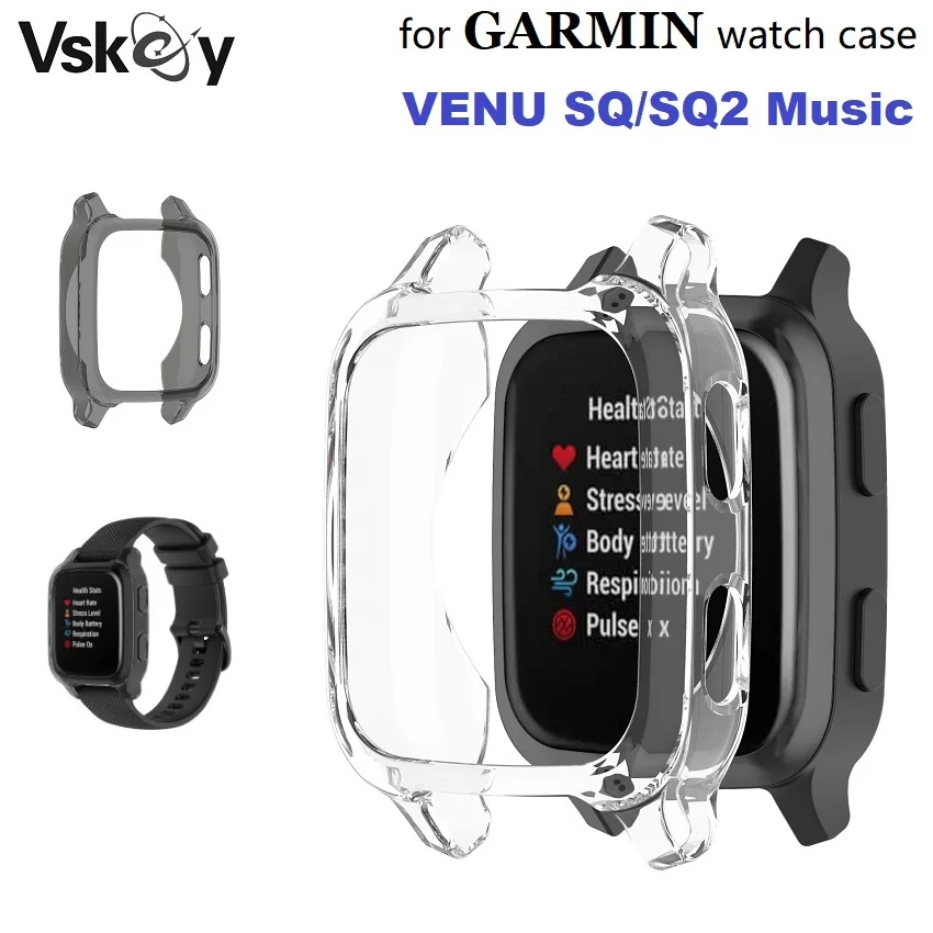 30PCS Protective Case for Garmin Venu SQ2 Music Smartwatch Soft TPU Bumper Anti-scratch Protection Cover for Venu SQ