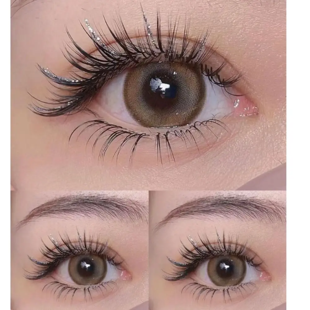 ใหม่เครื่องมือแต่งหน้า Eyelash EXTENSION เพชรเงินสีขนตาปลอม Glitter SHINY DIY Lashes ผู้หญิง