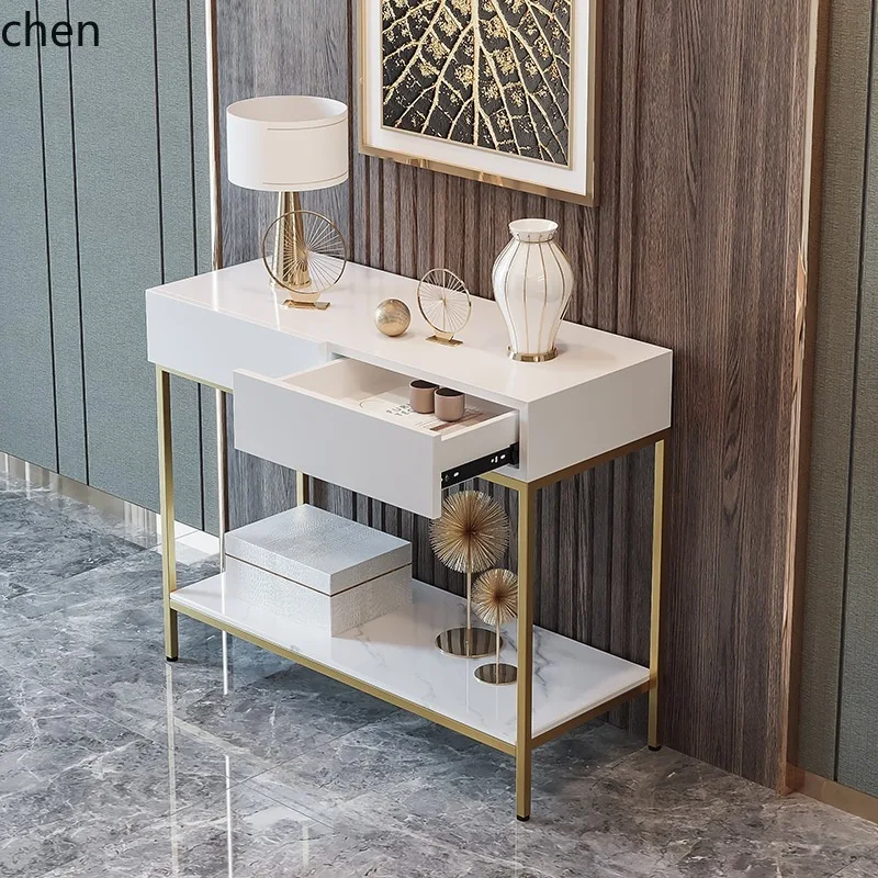 

HYS Table Wall-Mounted Hall Cabinet Modern Minimalist Model Room End View Table