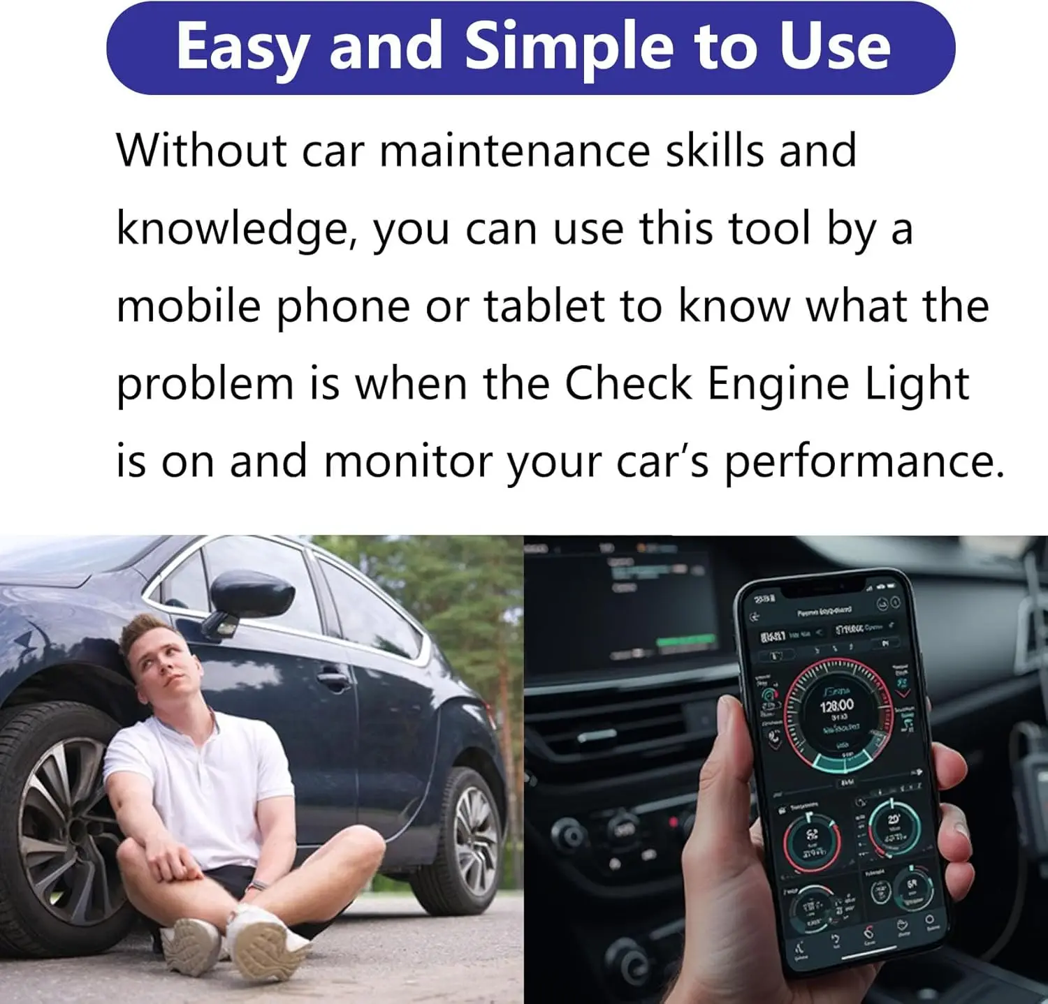 WiFi ELM327 OBD2 Adapter for Android iOS iPhone - OBDii Scanner Code Reader Dongle