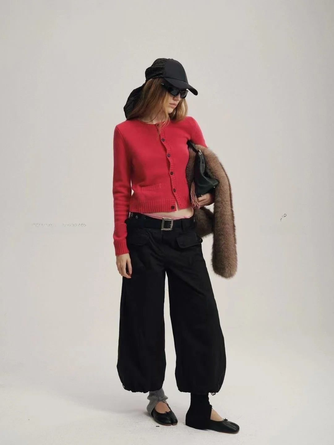 

Женские брюки Bla Lantern, маленький размер, осень-зима, новые, повседневные, в стиле колор-блок, рабочая одежда, с высокой талией, широкие штанины