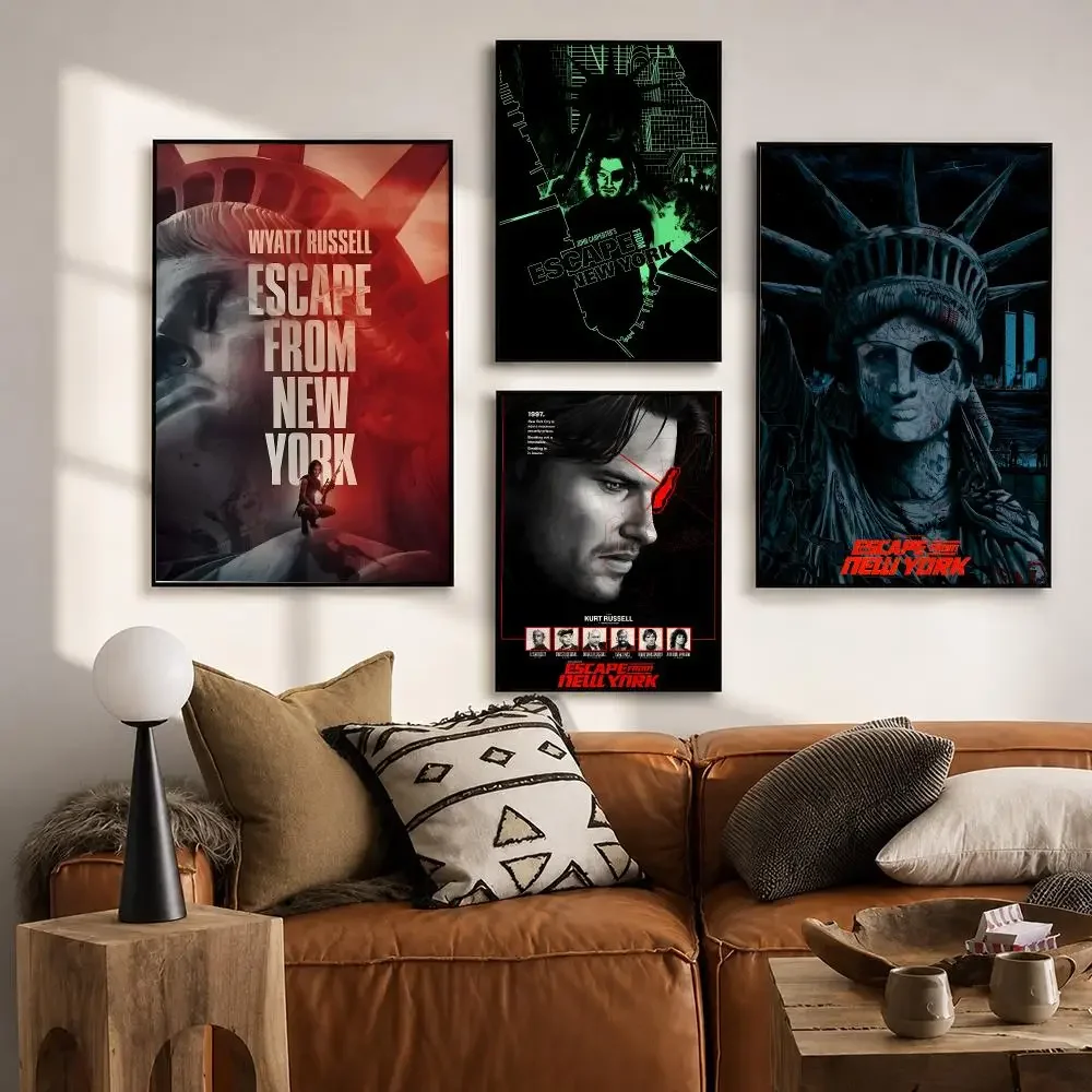 Escape from New York Retro Sci-Fi Cult Movie Poster Vintage Retro Anime Poster Stickers Peel and Stick Wall Art Home Decor