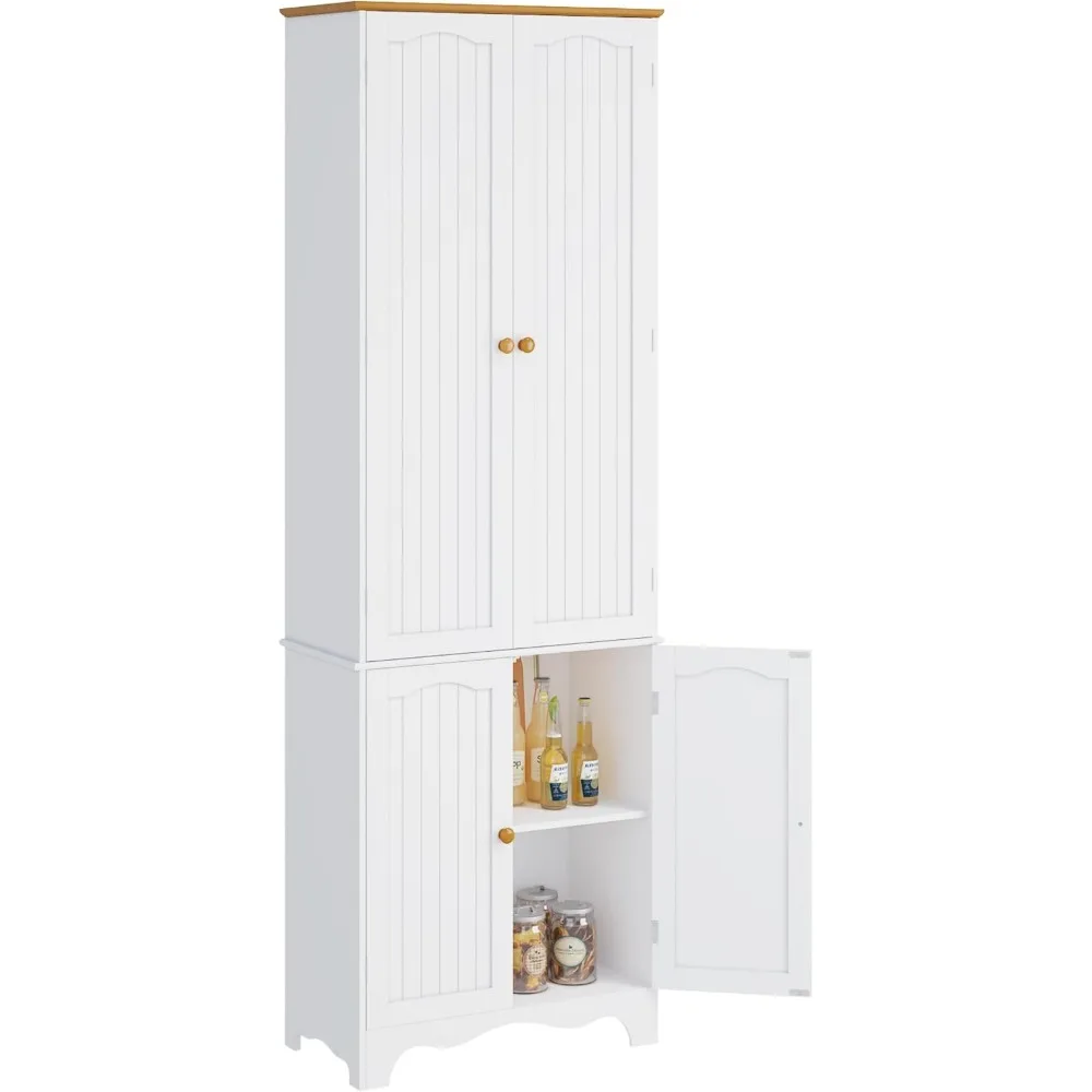 

Home 72 Kitchen Pantry Cabinet, Freestanding Storage Cabinets, Tall Food Pantry with Doors and Adjustable Shelves, Util