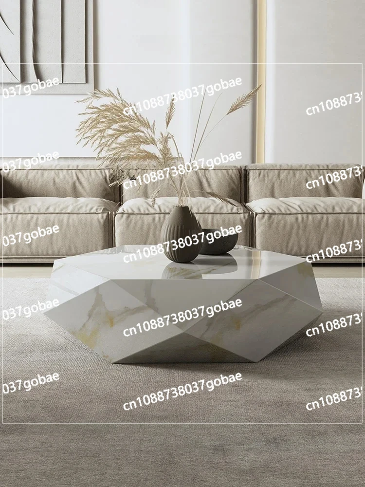 ZC Household Stone Plate Coffee Table Minimalistic Personalized Designer Living Room Multilateral Rhombus home accessories