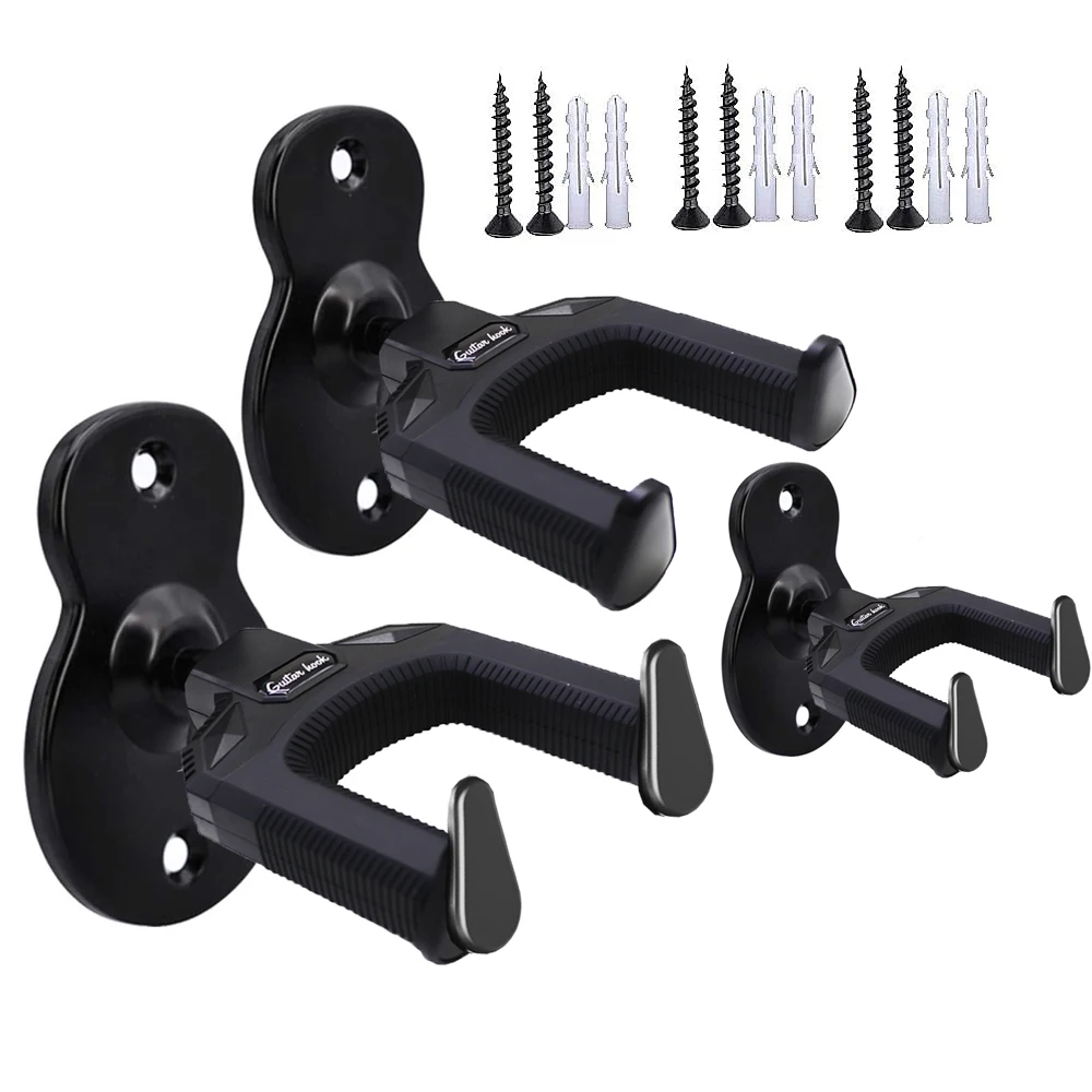 Guitar Hanger Stand Wall1/2/4PCS Wall Mount Self-Locking Bracket for Electric GuitarAcoustic GuitarMandolinUkuleleScrew Accessor