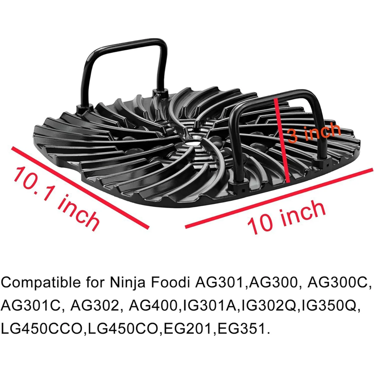 Protector contra salpicaduras A74X + rejilla para horno para accesorios de freidora de aire Ninja Foodi AG301, freidora de aire con parrilla 5 en 1 AG300,AG300C,AG301C,AG302